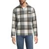 Lands’ End Men’s Anyweather Fleece Quarter Zip Pullover(Boulder Gray Glen Plaid)