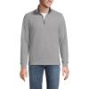 Lands’ End Men’s Bedford Rib Casual Quarter Zip Sweater(Charcoal Heather Herringbone)