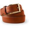 Lands’ End Men’s Classic Leather Chino Belt(Dark English Tan)