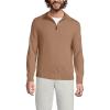 Lands’ End Men’s Fine Gauge Cashmere Quarter Zip(Classic Camel)
