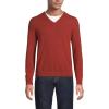 Lands’ End Men’s Fine Gauge Cashmere V-Neck Sweater(Bourbon Donegal)