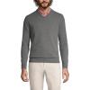 Lands’ End Men’s Fine Gauge Cashmere V-Neck Sweater(Charcoal Heather)