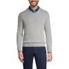 Lands’ End Men’s Fine Gauge Cashmere V-Neck Sweater(Light Gray Heather)