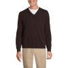 Lands’ End Men’s Fine Gauge Cashmere V-Neck Sweater(Warm Chocolate Donegal)