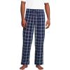 Lands’ End Men’s Flannel Pajama Pants(Deep Sea Navy/Rich Red Plaid)