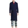 Lands’ End Men’s Flannel Sleepwear Robe(Deep Sea Navy)