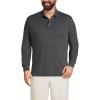 Lands’ End Men’s Long Sleeve American-Grown Supima Cotton Polo Shirt with Pocket(Dark Charcoal Heather)
