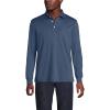 Lands’ End Men’s Long Sleeve American-Grown Supima Cotton Polo Shirt with Pocket(Nightfall Blue)