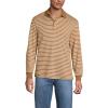 Lands’ End Men’s Long Sleeve American-Grown Supima Cotton Polo Shirt(Canyon Camel Stripe)