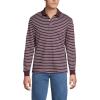 Lands’ End Men’s Long Sleeve American-Grown Supima Cotton Polo Shirt(Lush Burgundy/Blue Stripe)