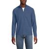 Lands’ End Men’s Long Sleeve Waffle Quarter Zip(Light Indigo Blue)