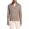 Lands’ End Men’s Quarter Zip Sweater Fleece(Soft Taupe Heather)