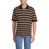 Lands’ End Men’s Short Sleeve American-Grown Supima Cotton Polo Shirt(Rich Coffee/Camel Stripe)