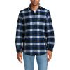 Lands’ End Men’s Super Brushed Shirt Jacket(Aged Steel Heather/Blue Plaid)