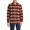 Lands’ End Men’s Super Brushed Shirt Jacket(Rich Coffee/Dark Orange Plaid)