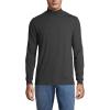 Lands’ End Men’s Super-T Cotton-Blend Mock Turtleneck Shirt(Dark Charcoal Heather)