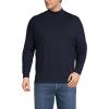 Lands’ End Men’s Super-T Cotton-Blend Mock Turtleneck Shirt(Radiant Navy)