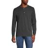 Lands’ End Men’s Super-T Long Sleeve Henley Shirt(Dark Charcoal Heather)