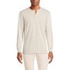 Lands’ End Men’s Super-T Long Sleeve Henley Shirt(Flax Heather)