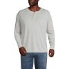 Lands’ End Men’s Super-T Long Sleeve Henley Shirt(Gray Heather)