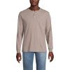 Lands’ End Men’s Super-T Long Sleeve Henley Shirt(Light Bark Heather)