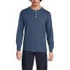 Lands’ End Men’s Super-T Long Sleeve Henley Shirt(Nightfall Blue)