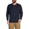 Lands’ End Men’s Super-T Long Sleeve Henley Shirt(Radiant Navy)