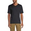 Lands’ End Men’s Super-T Short Sleeve V-Neck T-Shirt(Black)