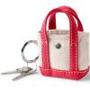 Lands’ End Micro Canvas Tote Charm Natural/heritage Red One size(Natural/Heritage Red)