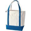Lands’ End Open Top Canvas Tote Bag(Natural/Beacon Blue)