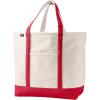 Lands’ End Open Top Canvas Tote Bag(Natural/Heritage Red)