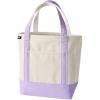 Lands’ End Open Top Canvas Tote Bag(Natural/Lavender Cloud)