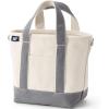 Lands’ End Open Top Canvas Tote Bag(Natural/Silver Graphite)