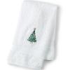 Lands’ End Seasonal Embroidered Festive Tree Bath- Hand Towel(Festive Tree)