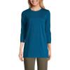 Lands’ End Women’s 3/4 Sleeve Supima Cotton Crewneck Tunic(Baltic Teal)