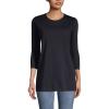 Lands’ End Women’s 3/4 Sleeve Supima Cotton Crewneck Tunic(Black)