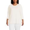 Lands’ End Women’s 3/4 Sleeve Supima Cotton Crewneck Tunic(Fresh Ivory)