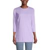 Lands’ End Women’s 3/4 Sleeve Supima Cotton Crewneck Tunic(Lavender Cloud)