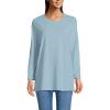 Lands’ End Women’s 3/4 Sleeve Supima Cotton Crewneck Tunic(Light Blue Sky)