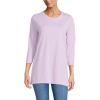 Lands’ End Women’s 3/4 Sleeve Supima Cotton Crewneck Tunic(Light Violet Heather)