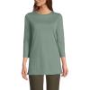 Lands’ End Women’s 3/4 Sleeve Supima Cotton Crewneck Tunic(Lily Pad Green)
