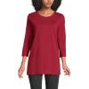 Lands’ End Women’s 3/4 Sleeve Supima Cotton Crewneck Tunic(Regal Garnet)