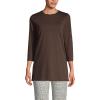 Lands’ End Women’s 3/4 Sleeve Supima Cotton Crewneck Tunic(Rich Coffee)