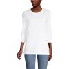 Lands’ End Women’s 3/4 Sleeve Supima Cotton Crewneck Tunic(White)
