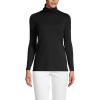 Lands’ End Women’s American-Grown Supima Cotton Fitted Long Sleeve Turtleneck(Black)