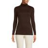 Lands’ End Women’s American-Grown Supima Cotton Fitted Long Sleeve Turtleneck(Rich Coffee)