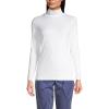 Lands’ End Women’s American-Grown Supima Cotton Fitted Long Sleeve Turtleneck(White)