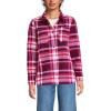 Lands’ End Women’s Anyweather Fleece Shirt Jacket(Vivid Plum/Magenta Plaid)