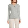 Lands’ End Women’s Cashmere Cardigan Sweater(Gray/Black Donegal)