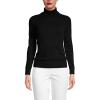 Lands’ End Womens Cashmere Turtleneck Sweater Black Regular Large